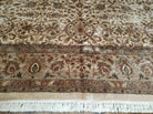 10' X 14' One-of-a-Kind Indian Agra Hand-Knotted Wool Rug Beige Tea Washed Nice - Jewel Rugs