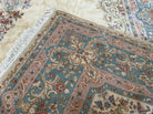 Oversized Persian Rug 11x18, Kirman Open Field Medallion 11 x 18, Palace Sized Hand Knotted Handmade Wool Oriental Carpet, Cream Light Blue - Jewel Rugs