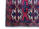 2' 7" X 4' 6" Vintage Handmade Tribal Wool Rug Balouchi Rug Afghan Rug Red Blue - Jewel Rugs