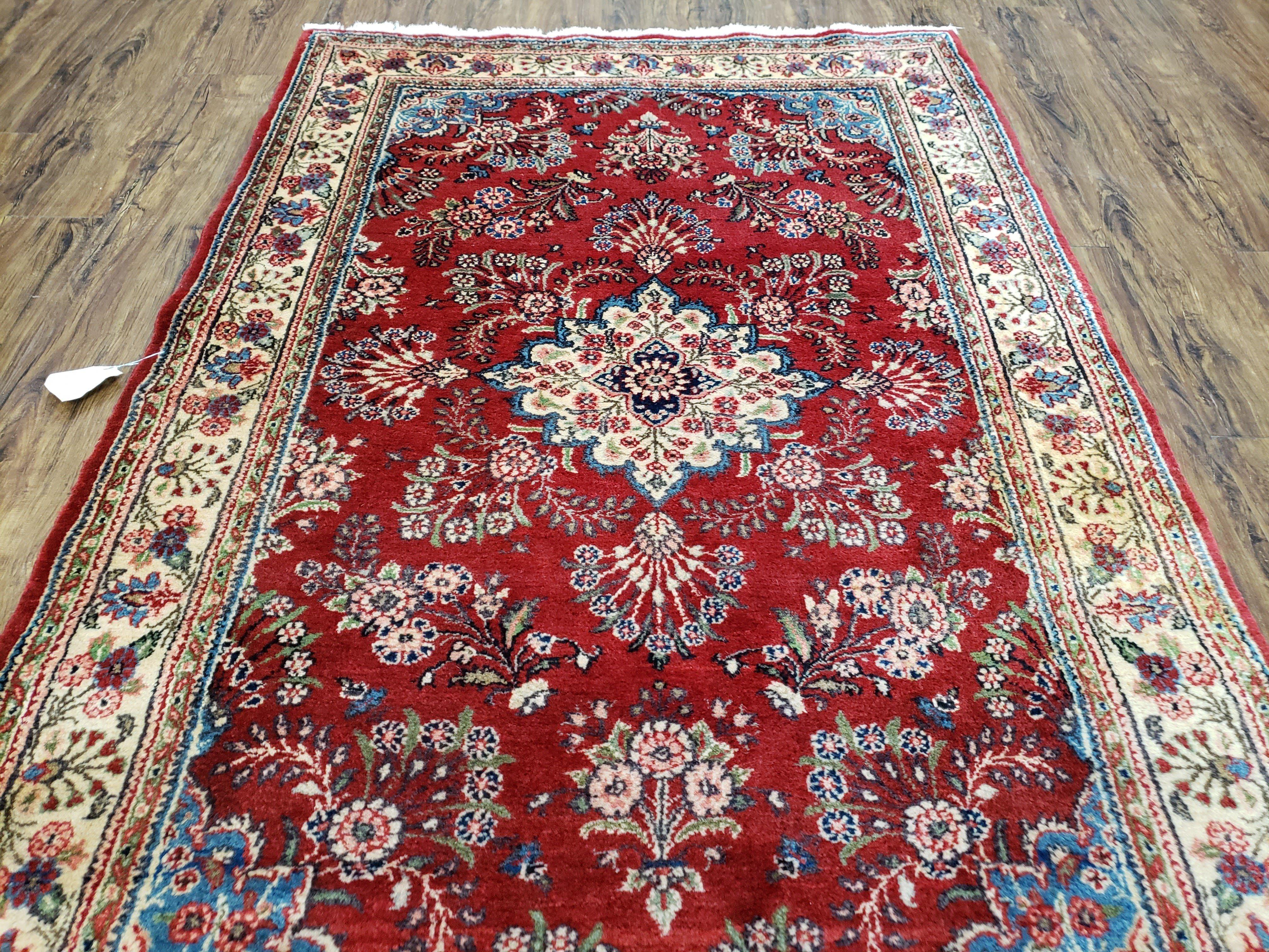 Semi Antique Persian Ghazvin Rug, Wool, Hand-Knotted, 4' 3" x 6' 4" - Jewel Rugs