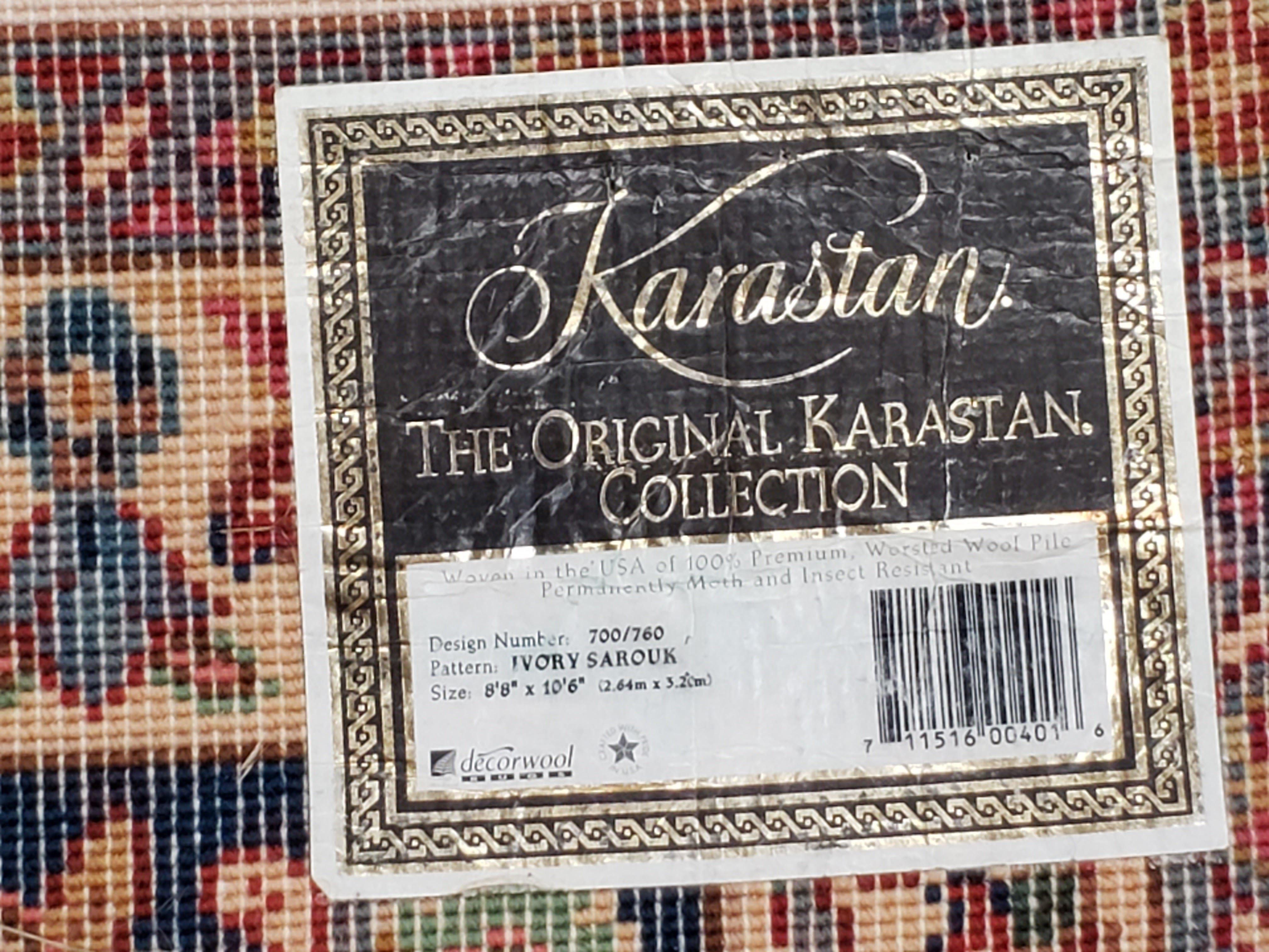 Karastan Rug Ivory Saroukk #700/760, Wool Karastan Carpet 8'8" x 10' 6", Discontinued Karastan Carpet, Living Room Rug, Dining Room Rug - Jewel Rugs