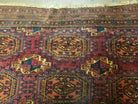 5' 5" X 7' Antique Handmade Tekkeh Turkoman Engsi Hatchli Wool Rug Red - Jewel Rugs