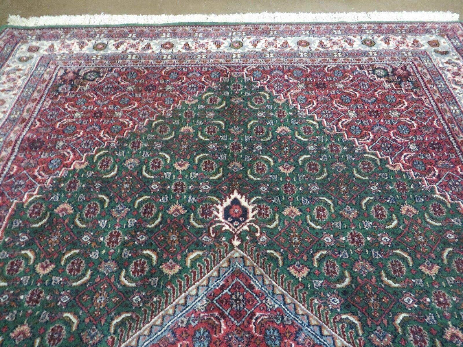 6' X 9' Vintage Handmade India Floral Oriental Rug Hand Knotted Carpet Green - Jewel Rugs