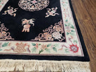 5x8 Vintage Hand Tufted Chinese Wool Area Rug Black Carpet - Jewel Rugs