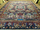 9' X 12' Vintage Handmade India Oriental Wool Rug Pictorial Archaeological Wow - Jewel Rugs