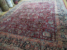 9' X 11' Antique Handmade India Agra Wool Rug Hand Knotted Red Organic Dye Wow - Jewel Rugs