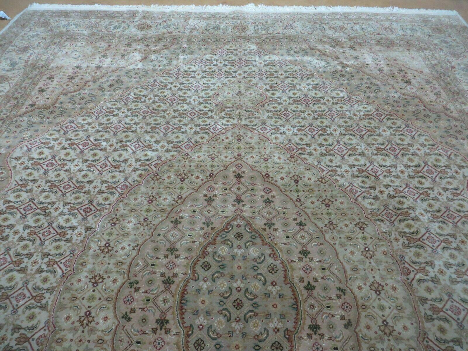 8' 7" X 11' 5" Vintage Handmade Pakistan Wool Rug Silk Accent Nice - Jewel Rugs