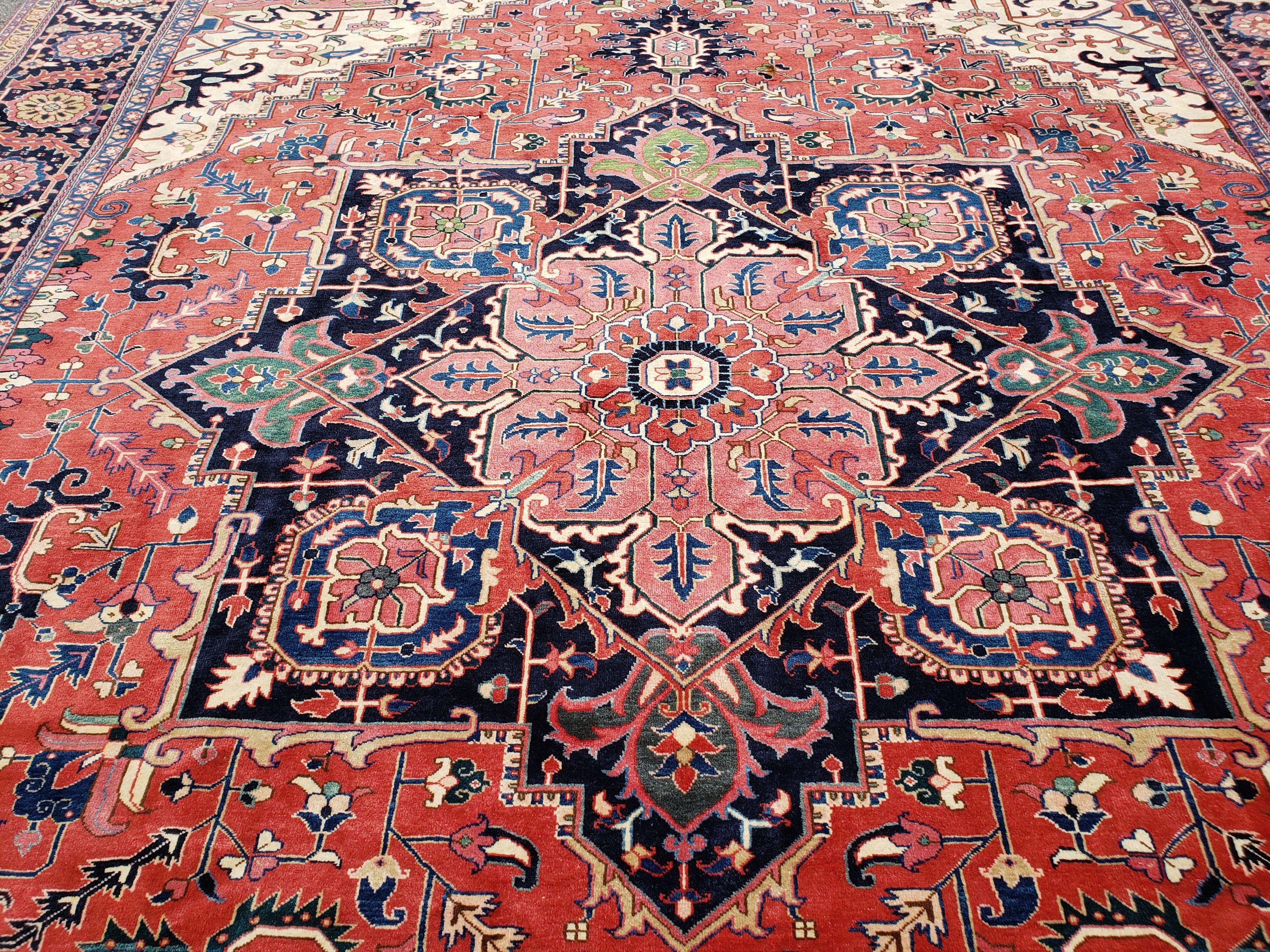 Antique One-of-a-Kind Oversized Heriz Serapi Rug, 11'5" x 15' - Jewel Rugs