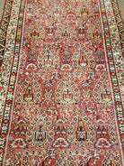 3' 4" X 15' Antique Oriental Karabagh Floral Handmade Wool Runner Rug Red Nice - Jewel Rugs