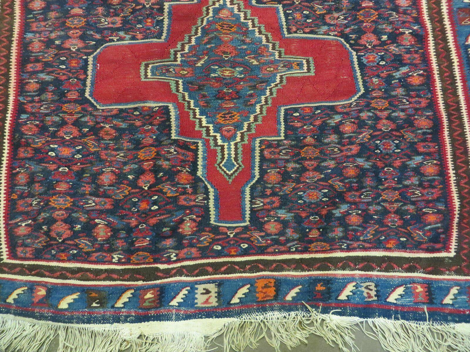 4' X 5' Antique Handmade Turkish Wool Kilim Flat weave Rug Blanket Tribal - Jewel Rugs