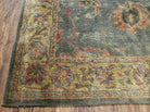 5' 8" X 8' 5" Vintage Hand Tufted India Agra Wool Rug Green Gold - Jewel Rugs