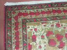 5' X 6' Antique Handmade India Floral Oriental Wool Rug Roses Flowers Traditional Contemporary Design - Jewel Rugs