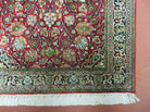 2.5' X 4' Vintage Handmade Fine Indo Kashmir Silk Red Rug Nice - Jewel Rugs