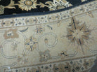 6' X 9' Handmade India Jaipur Floral Oriental Wool Rug Veg Dyes Black # M703 - Jewel Rugs