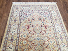 Pak Persian Rug 3x5 ft, Cream Ivory Blues, Light Colors, Hand Knotted Fine Oriental Carpet, Wool Area Rug, Floral, Traditional Rug 3 x 5 - Jewel Rugs