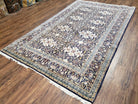 Antique Persian Kashan Rug, Midnight Blue & Ivory, Hand-Knotted, Wool, 4' 8" x 7' 4", Pair B - Jewel Rugs