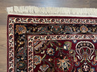 Persian Rug 4x6, Wine Red Persian Mashad Oriental Carpet, Floral Allover, Dated Signature, Hand Knotted Vintage Rug, Wool Rug 4 x 6, Entryway Rug - Jewel Rugs