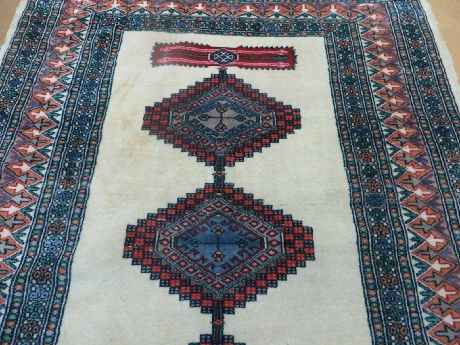 4' X 6' Vintage Handmade Bokhara Turkoman Pakistan Wool Rug Carpet Nice - Jewel Rugs