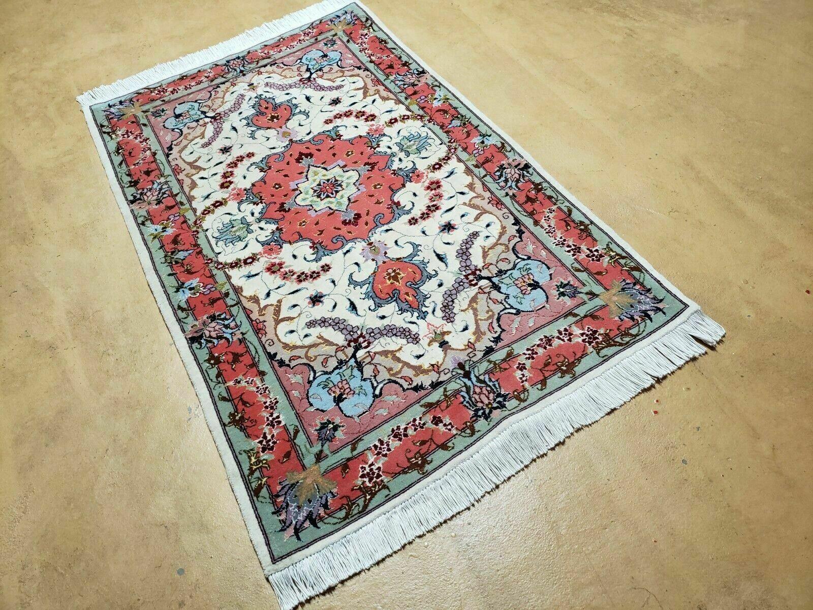 3' X 4' Ultra Fine Handmade Authentic Floral Allover Top Quality Oriental Wool Rug Silk Accents Top Quality Pair B - Jewel Rugs