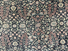 Turkish Hereke Rug 6x9 Turkish Carpet, Vintage Rug 6 x 9 Oriental Rug, Wool Rug, Hand Knotted Rug, Black Salmon Red, Allover Floral Detailed - Jewel Rugs