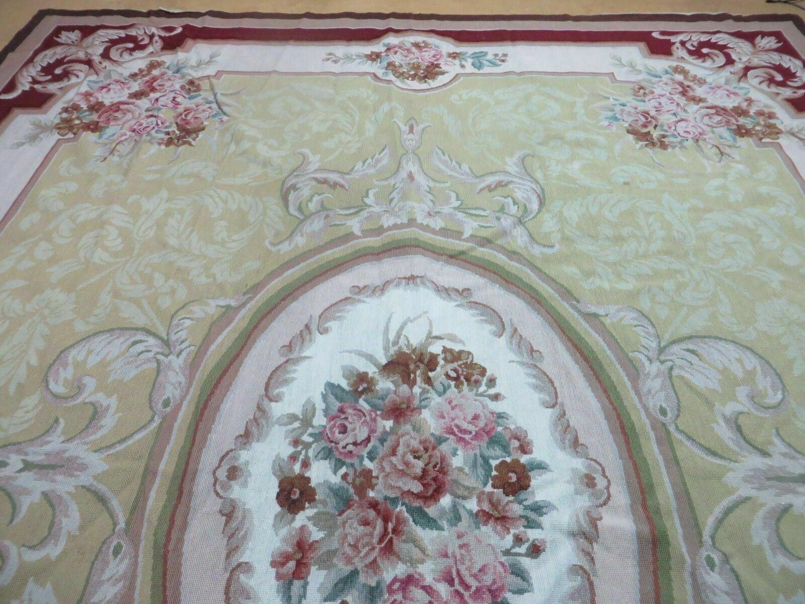 8' X 10' Handmade French Aubusson Savonnerie Design Needlepoint Wool Rug Nice - Jewel Rugs