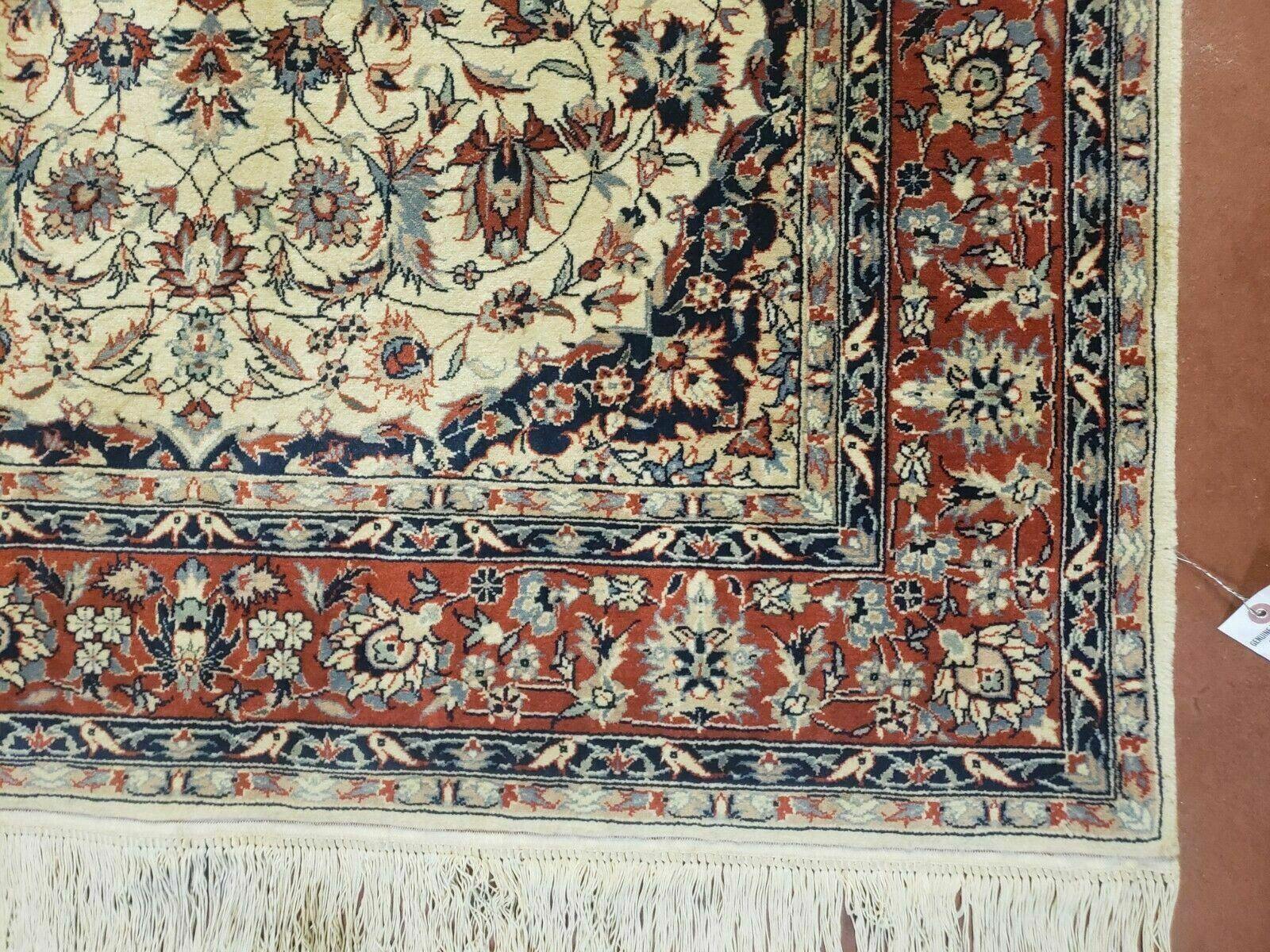 4' X 6' Handmade Ultra Fine Chinese Floral Oriental Wool Rug Hand Knotted Beige - Jewel Rugs