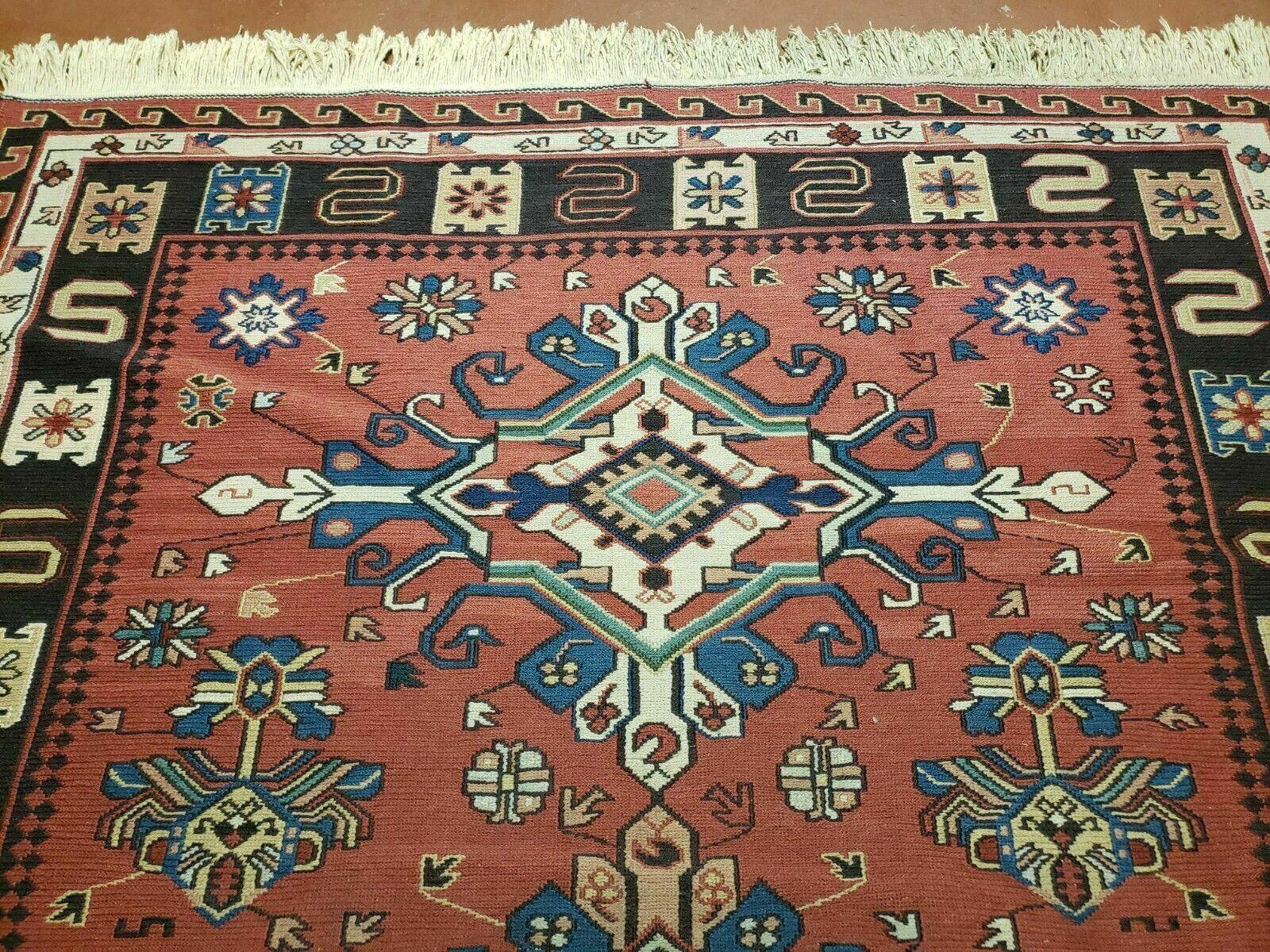 4' X 6' Vintage Russian Kilim Handmade Caucasian Soumak Flat Weave Wool Rug - Jewel Rugs