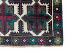 3 X 4.4 Vintage Handmade Tribal Wool Rug Balouchi Rug Afghan Rug Red Beige Green - Jewel Rugs