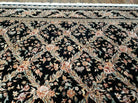 10' X 14' Handmade Fine Chinese Allover Floral Wool Rug Hand Knotted Black Nice - Jewel Rugs