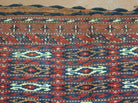 2.5' X 4' Antique Handmade Turkoman Tribal Wool Rug Cushion Case Yamud Stripped - Jewel Rugs