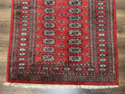 Pakistani Bokhara Rug 3x5, Red Turkoman Carpet 3 x 5 ft, Hand Knotted Wool Vintage Tribal Bohemian Rug, Elephant Foot Motif, Handmade Nice - Jewel Rugs