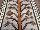 Unique Vintage Gabbeh Tree of Life Rug, Gray, Hand-Knotted, 4'3" x 7' 4" - Jewel Rugs