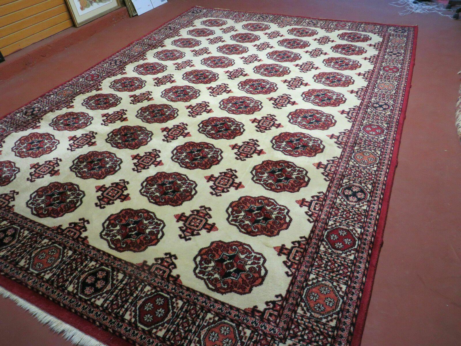 9' X 12' Karastan #704 Bokhara Pattern - Red & Ivory American Made Wool Rug Nice - Jewel Rugs