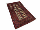 3x5 New Vintage Handmade Wool Rug Tribal Turkoman Balouch Prayer Rug Red Gold - Jewel Rugs