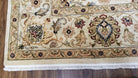 9' X 12' Vintage Handmade Wool Rug Carpet Indo Mahal Oushak Ivory Nice - Jewel Rugs