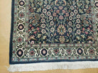 3' X 4' Vintage Handmade India Jaipur Floral Wool Rug Carpet Nice Dark Blue - Jewel Rugs