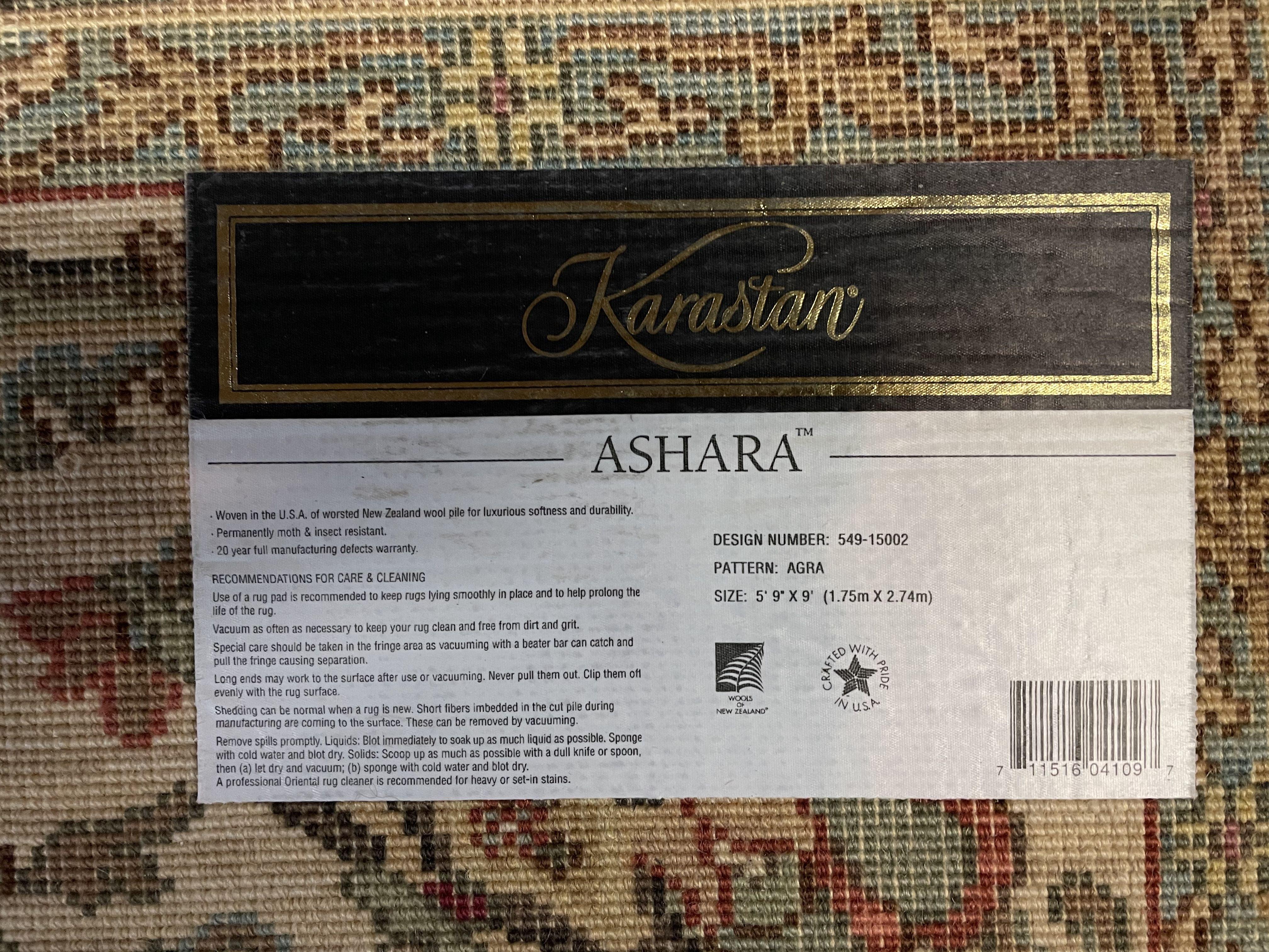 5' 9" X 9' Authentic Karastan Rug American Made Ashara Agra Wool Rug 549-15002 - Jewel Rugs