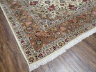 Vintage Persian Tabriz Rug, Ivory & Rose Red, Hand-Knotted, Wool and Silk Highlights, 8'2" x 11'2" - Jewel Rugs