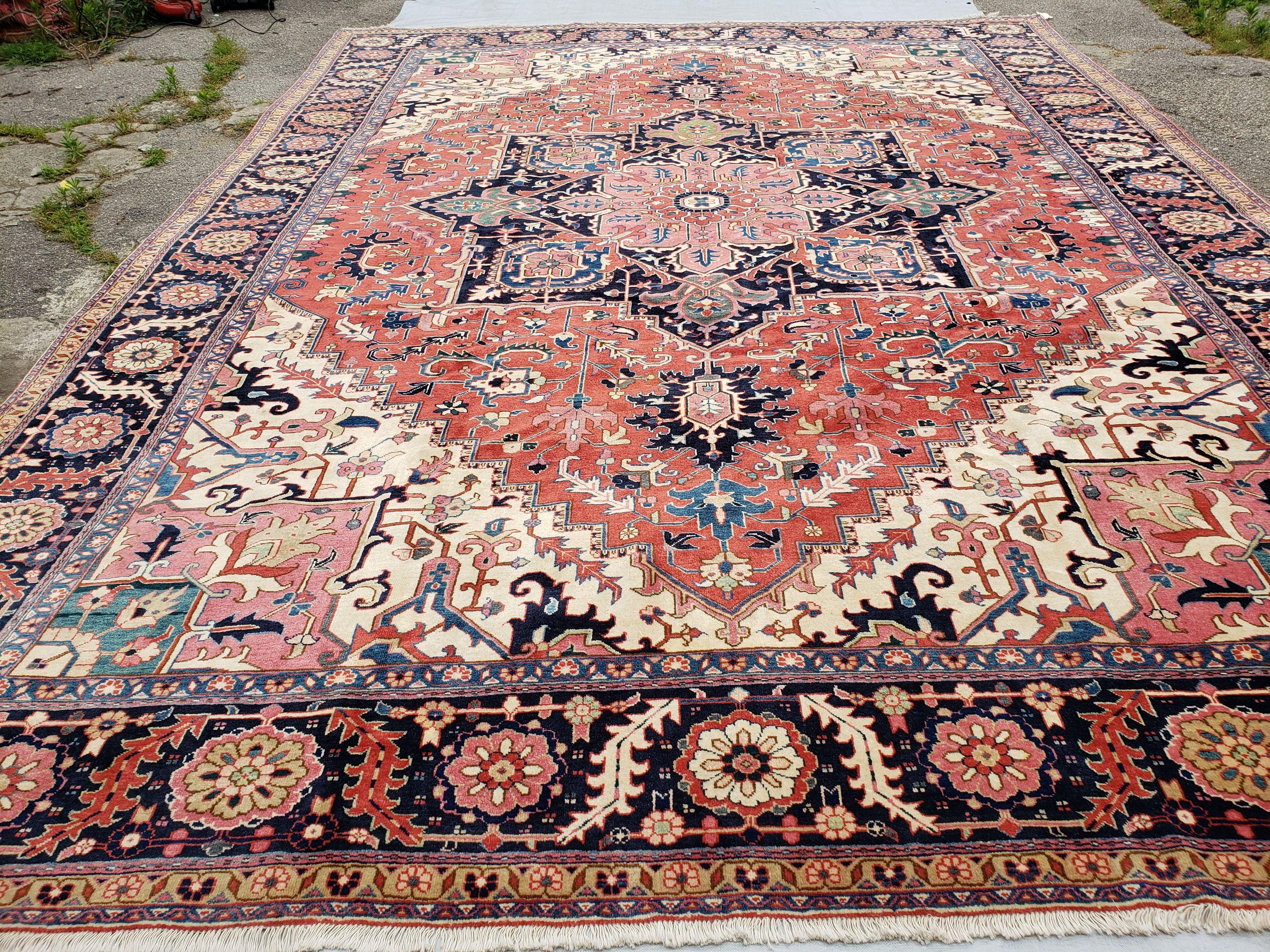 Antique One-of-a-Kind Oversized Heriz Serapi Rug, 11'5" x 15' - Jewel Rugs