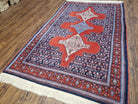 4x6 Western Kurdistan Kurdish Carpet Senneh Wool Area Rug Veg Dyes Red Blue Nice - Jewel Rugs