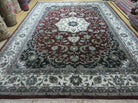 9' X 12' Vintage Handmade Indian Jaipur Wool Rug Vegy Dye Wine Red Nice - Jewel Rugs