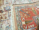 9' X 12' Hand Made Turkish Oushak Wool Rug Oatmeal Beige Coral Signed Wow - Jewel Rugs