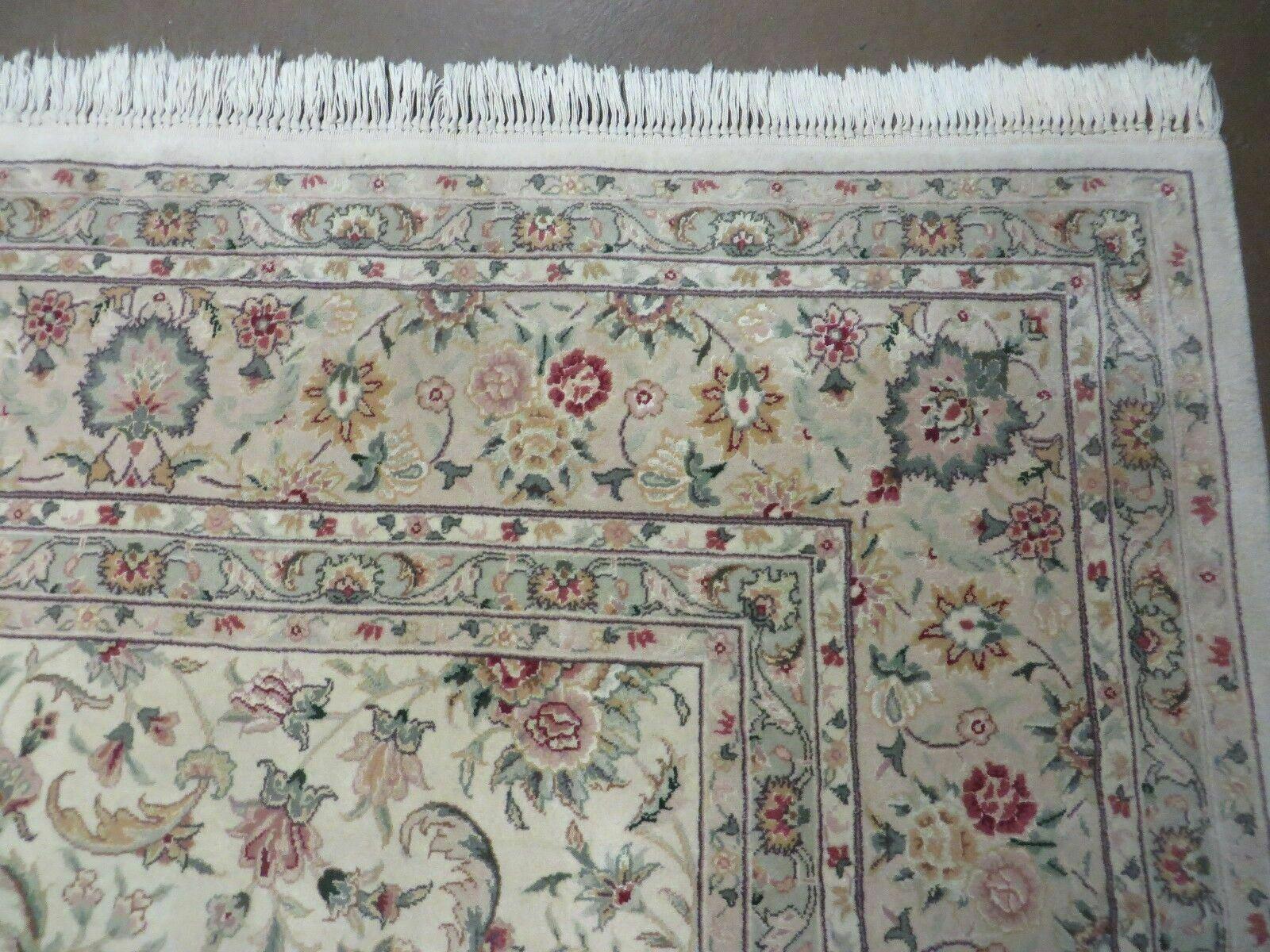 8' X 10' Vintage Handmade Chinese Oriental Floral Wool Rug Silk Accent # 28 Wow - Jewel Rugs