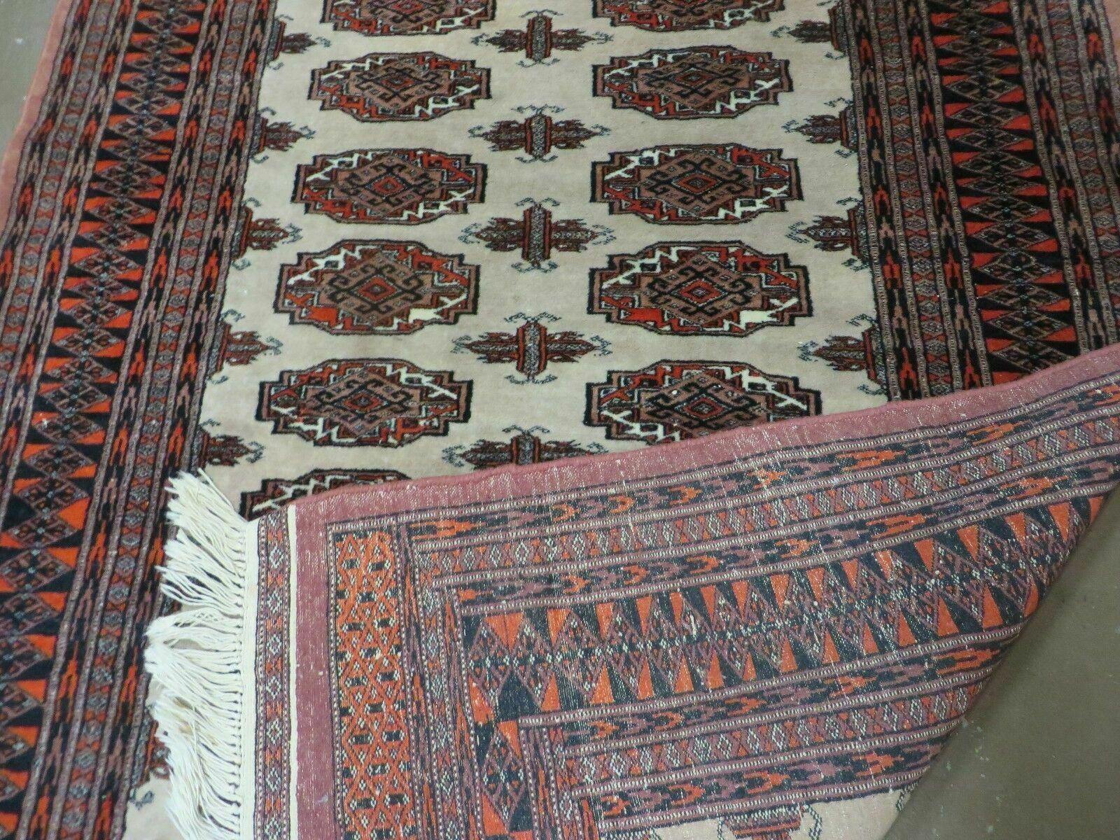 4' X 6' Vintage Handmade Bokhara Turkoman Pakistan Wool Rug Carpet Nice - Jewel Rugs