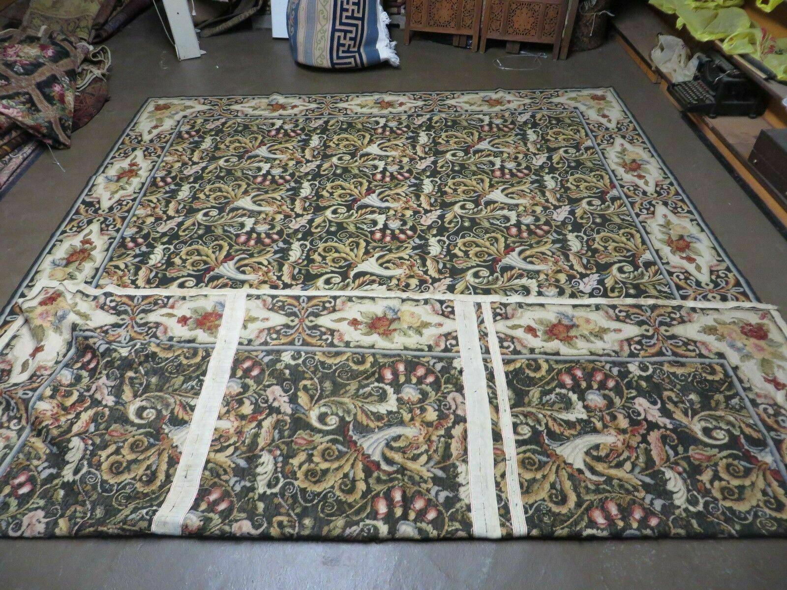 9' X 12' Handmade French Aubusson Savonnerie Needlepoint Wool Rug Floral Beauty - Jewel Rugs