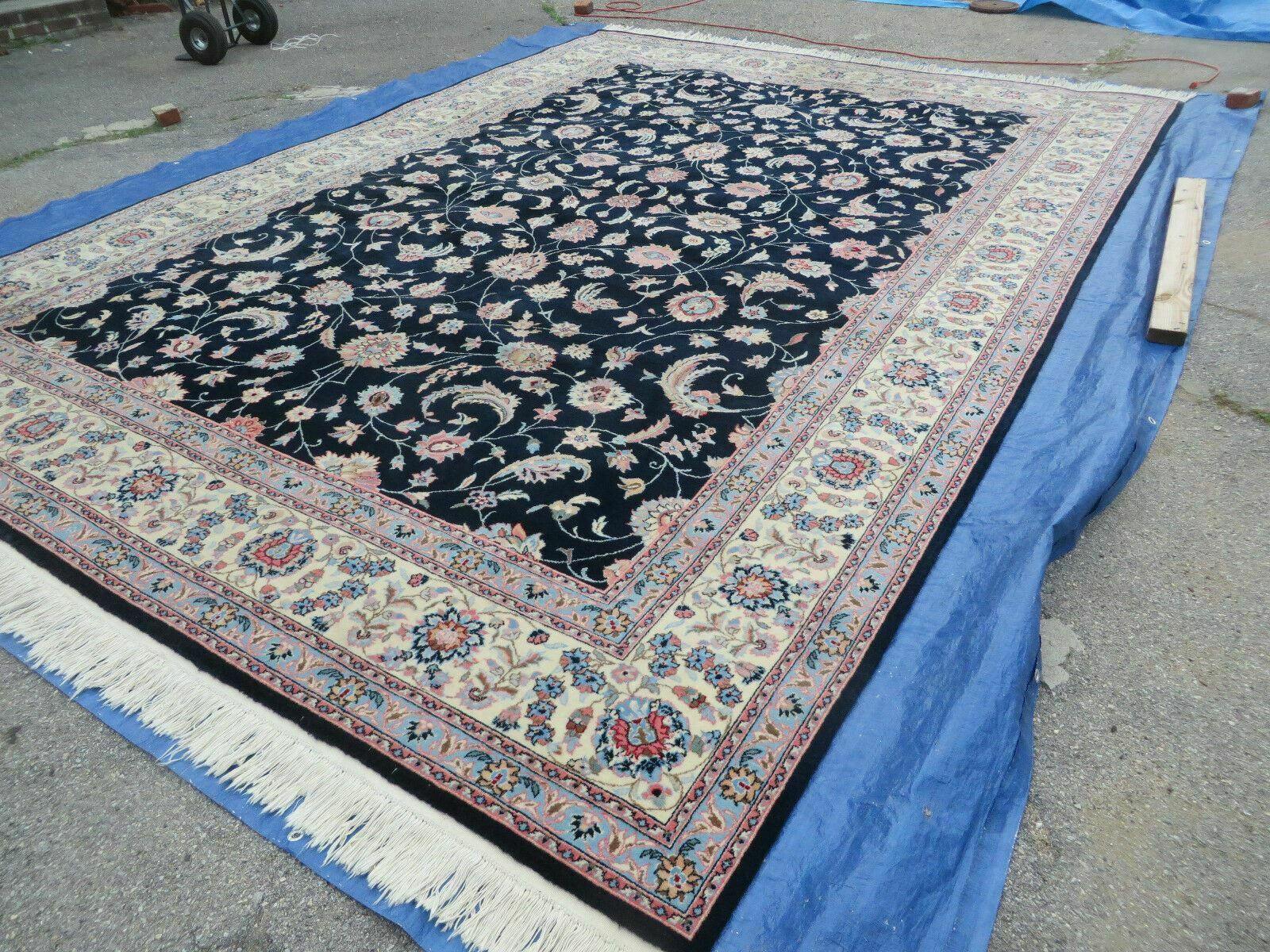 10' X 14' Vintage Handmade India Wool Hand Knotted Carpet Rug Organic Dyes Nice - Jewel Rugs