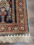 Silk Turkish Hereke Prayer Rug 2.3 x 3.7, Hand Knotted Fine Hereke Carpet, Signature from Master Weave, Flowers Vase Birds Prayer Arch, Nice - Jewel Rugs