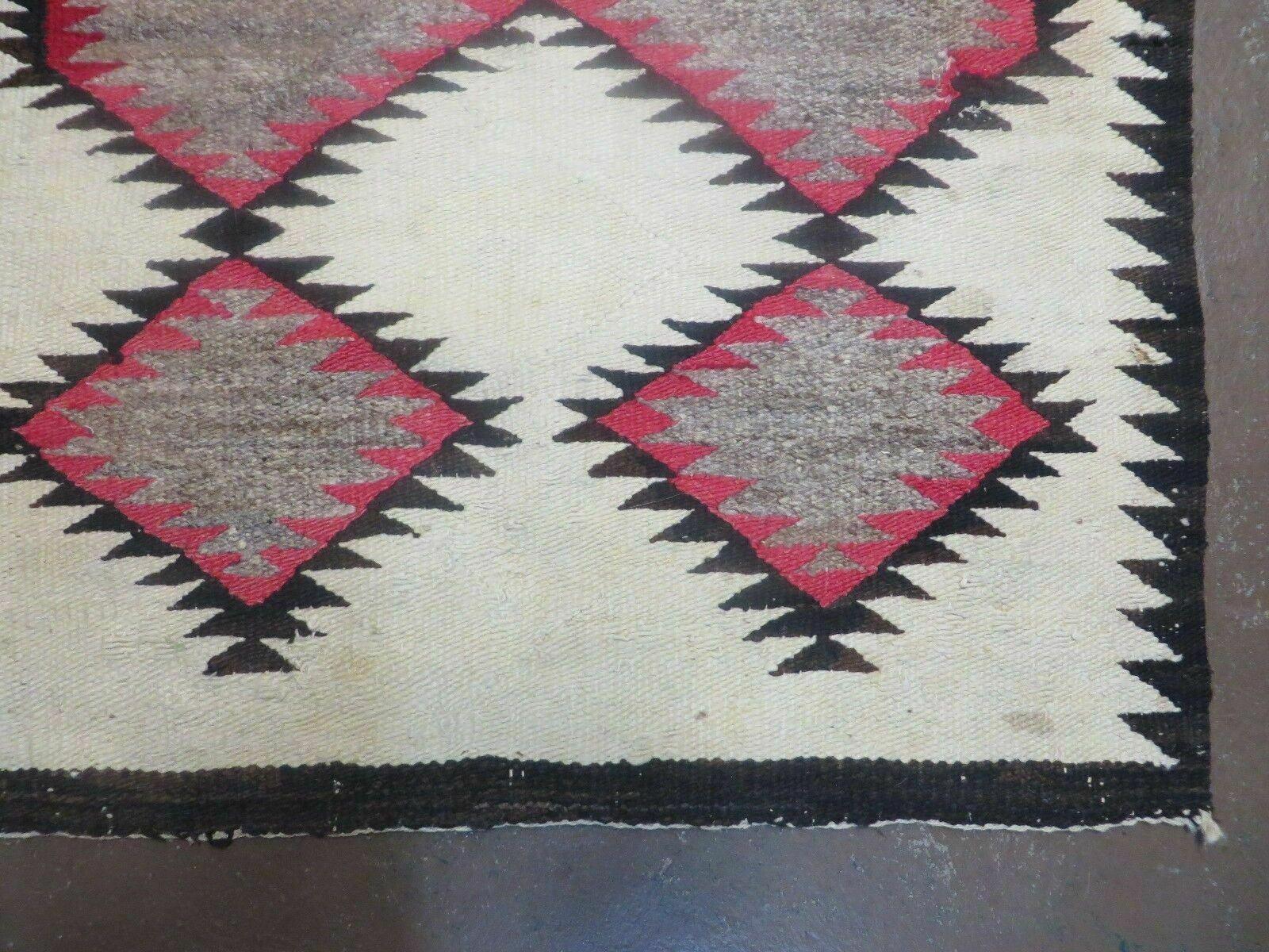 2.5' X 5' Incredible Antique Navajo Navaho Wool Rug Nice - Jewel Rugs