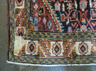 3'7" X 9' Vintage Handmade India Floral Oriental Wool Runner Rug Blue # 117 - Jewel Rugs