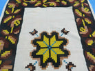 4' x 7' Vintage Folk Art Latin American Mexican Blanket Weaving Wool Kilim Rug - Jewel Rugs